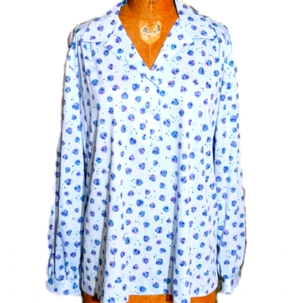 VTG NWT 1970s polyester stupid blouse